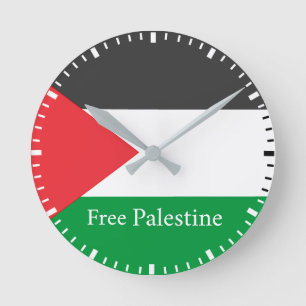 Palestijnse vlag Vrij Palestina Ronde C Pocket Wat Klok