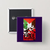 Palestijnse Vlag Vrij Palestina Vrede Vierkante Button 5,1 Cm (Voorkant /achterkant)