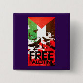 Palestijnse Vlag Vrij Palestina Vrede Vierkante Button 5,1 Cm (Voorkant)