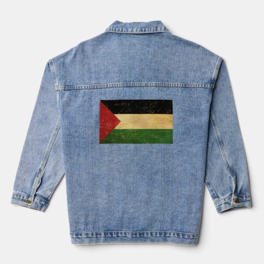 Palestijnse vlag  vrouwen denim jacket (Achterkant)