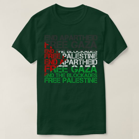 Palestijnse vlag Wordcloud maakt einde aan aparthe T-shirt (Design voorkant)