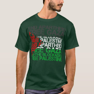 Palestijnse vlag Wordcloud maakt einde aan aparthe T-shirt