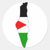 Palestijnse vlagkaart ronde sticker (Voorkant)