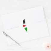 Palestijnse vlagkaart ronde sticker (Envelop)