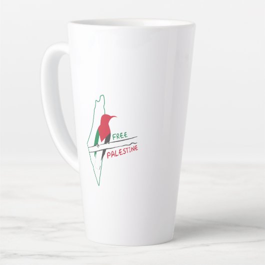 Palestijnse vogelvogelkaart latte mok (Linkerhoek)