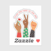 Palestijnse vrouwen steunen aangepaste tekst sticker (Vel)