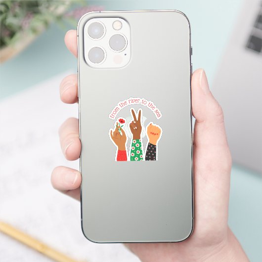 Palestijnse vrouwen steunen aangepaste tekst sticker (Telefoon)