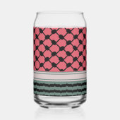 Palestijnse watermeloen Hatta Keffiyeh Kufiya Folk Blikvorm Glas (Achterkant)
