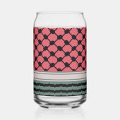 Palestijnse watermeloen Hatta Keffiyeh Kufiya Folk Blikvorm Glas (Links)