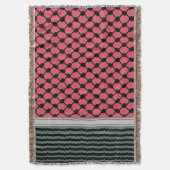 Palestijnse watermeloen Hatta Keffiyeh Kufiya Folk Deken (Voorkant Verticaal)