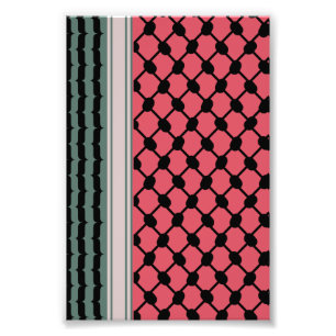 Palestijnse watermeloen Hatta Keffiyeh Kufiya Folk Foto Afdruk