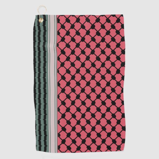 Palestijnse watermeloen Hatta Keffiyeh Kufiya Folk Golfhanddoek (Voorkant)