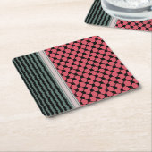 Palestijnse watermeloen Hatta Keffiyeh Kufiya Folk Kartonnen Onderzetters (Schuin)