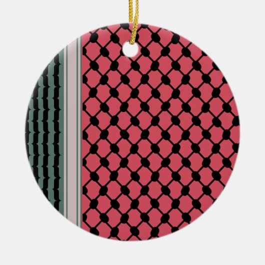 Palestijnse watermeloen Hatta Keffiyeh Kufiya Folk Keramisch Ornament (Voorkant)