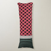 Palestijnse watermeloen Hatta Keffiyeh Kufiya Folk Lichaamskussen (Voorkant Verticaal)