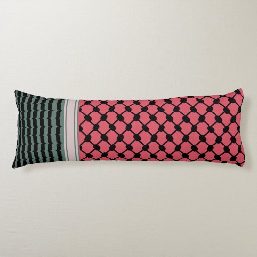 Palestijnse watermeloen Hatta Keffiyeh Kufiya Folk Lichaamskussen (Voorkant)