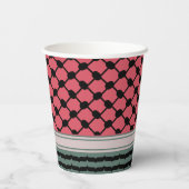 Palestijnse watermeloen Hatta Keffiyeh Kufiya Folk Papieren Bekers (Achterkant)