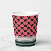 Palestijnse watermeloen Hatta Keffiyeh Kufiya Folk Papieren Bekers (Links)