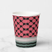 Palestijnse watermeloen Hatta Keffiyeh Kufiya Folk Papieren Bekers (Rechts)