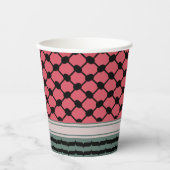 Palestijnse watermeloen Hatta Keffiyeh Kufiya Folk Papieren Bekers (Voorkant)