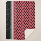 Palestijnse watermeloen Hatta Keffiyeh Kufiya Folk Sherpa Deken (Voorkant)