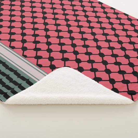 Palestijnse watermeloen Hatta Keffiyeh Kufiya Folk Sherpa Deken (3/4)