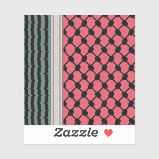 Palestijnse watermeloen Hatta Keffiyeh Kufiya Folk Sticker (Vel)