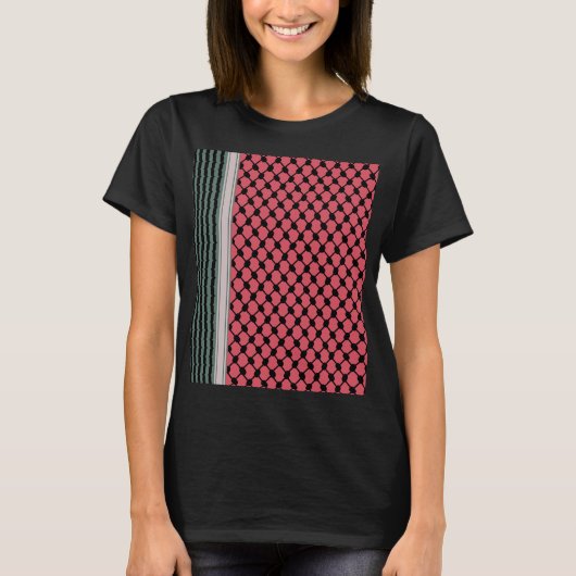 Palestijnse watermeloen Hatta Keffiyeh Kufiya Folk T-shirt (Voorkant)