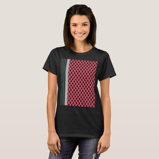 Palestijnse watermeloen Hatta Keffiyeh Kufiya Folk T-shirt (Voorkant volledig)