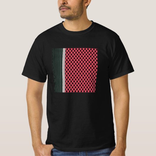 Palestijnse watermeloen Hatta Keffiyeh Kufiya Folk T-shirt (Voorkant)