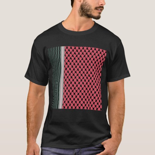 Palestijnse watermeloen Hatta Keffiyeh Kufiya Folk T-shirt (Voorkant)