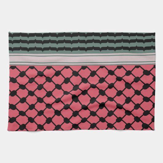 Palestijnse watermeloen Hatta Keffiyeh Kufiya Folk Theedoek (Horizontaal)