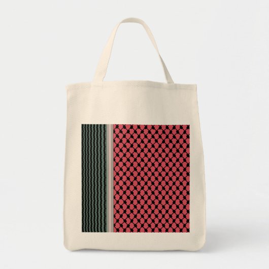 Palestijnse watermeloen Hatta Keffiyeh Kufiya Folk Tote Bag (Voorkant)
