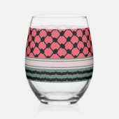Palestijnse watermeloen Hatta Keffiyeh Kufiya Folk Wijnglas Zonder Voet (Achterkant)