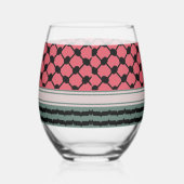 Palestijnse watermeloen Hatta Keffiyeh Kufiya Folk Wijnglas Zonder Voet (Rechts)