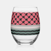 Palestijnse watermeloen Hatta Keffiyeh Kufiya Folk Wijnglas Zonder Voet (Links)