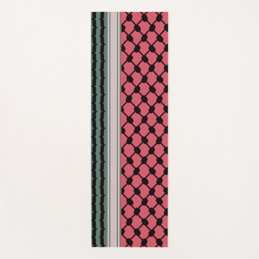 Palestijnse watermeloen Hatta Keffiyeh Kufiya Folk Yogamat (Voorkant)