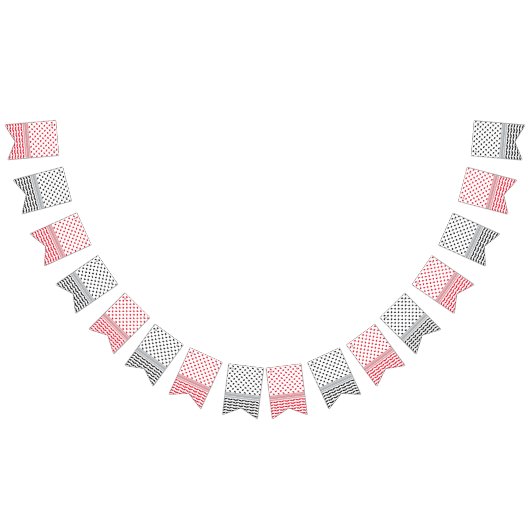 Palestijnse Zwart & Rood Keffiyeh Vlaggetjes (Alle)