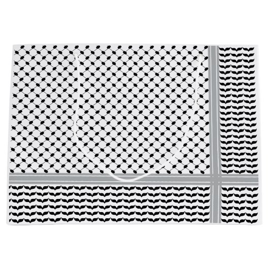 Palestijnse Zwart & Wit Keffiyeh Groot Cadeauzakje (Voorkant)