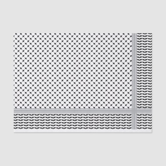 Palestijnse Zwart & Wit Keffiyeh Tissuepapier (Voorkant)