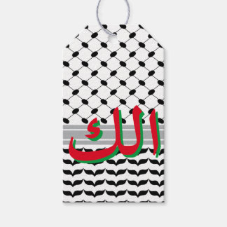 Palestijnse Zwart & Wit Keffiyeh voor u Arabisch Cadeaulabel