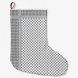 Palestijnse Zwarte & Witte Keffiyeh Kous Grote Kerstsok