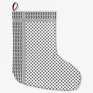 Palestijnse Zwarte & Witte Keffiyeh Kous Grote Kerstsok
