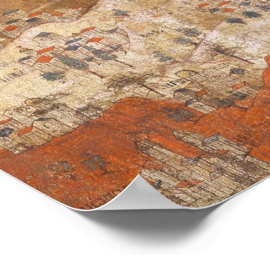 Palestina 15e eeuw Topografie van het Heilige Land Poster (Hoek)