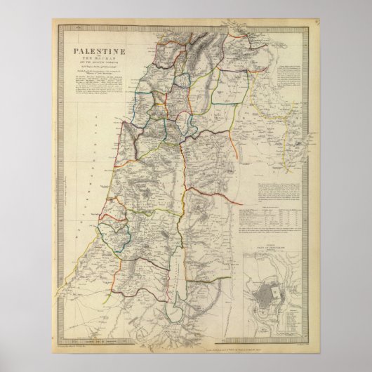 Palestina, aangrenzende districten poster (Voorkant)
