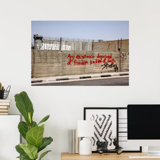 Palestina Apartheidsmuur Graffiti Poster (Thuiskantoor)