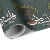Palestina Arabisch woord met Palestijnse olijfboom Cadeaupapier (Rol Hoek)