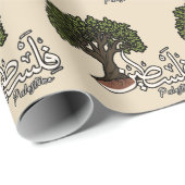 Palestina Arabisch woord met Palestijnse olijfboom Cadeaupapier (Rol Hoek)