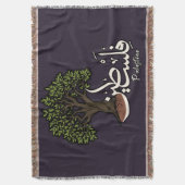 Palestina Arabisch woord met Palestijnse olijfboom Deken (Voorkant Verticaal)