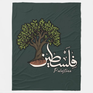 Palestina Arabisch woord met Palestijnse olijfboom Fleece Deken